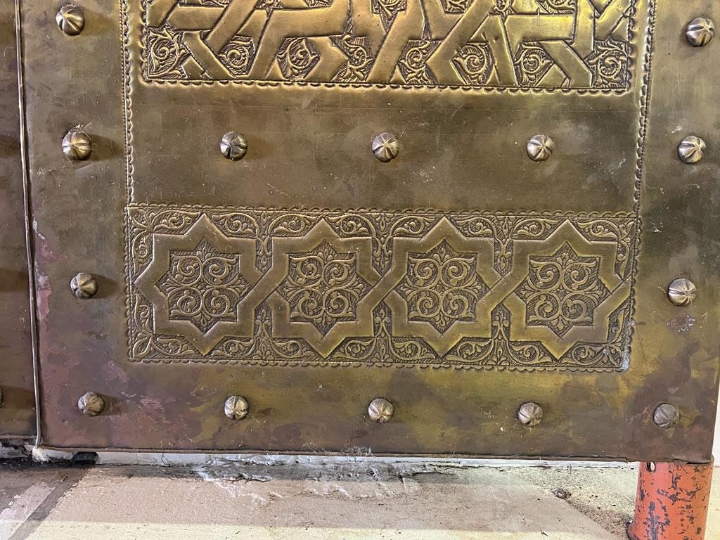 Handmade Carved Brass Moroccan Door: Royal Palace Double Door (98” x 56”)