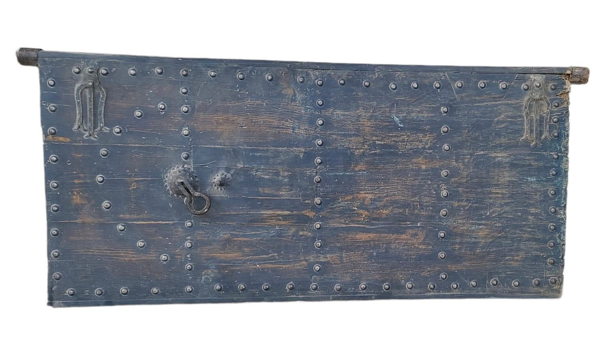 Handmade Moroccan Wall Door, Riad Decor with Metal Knocker