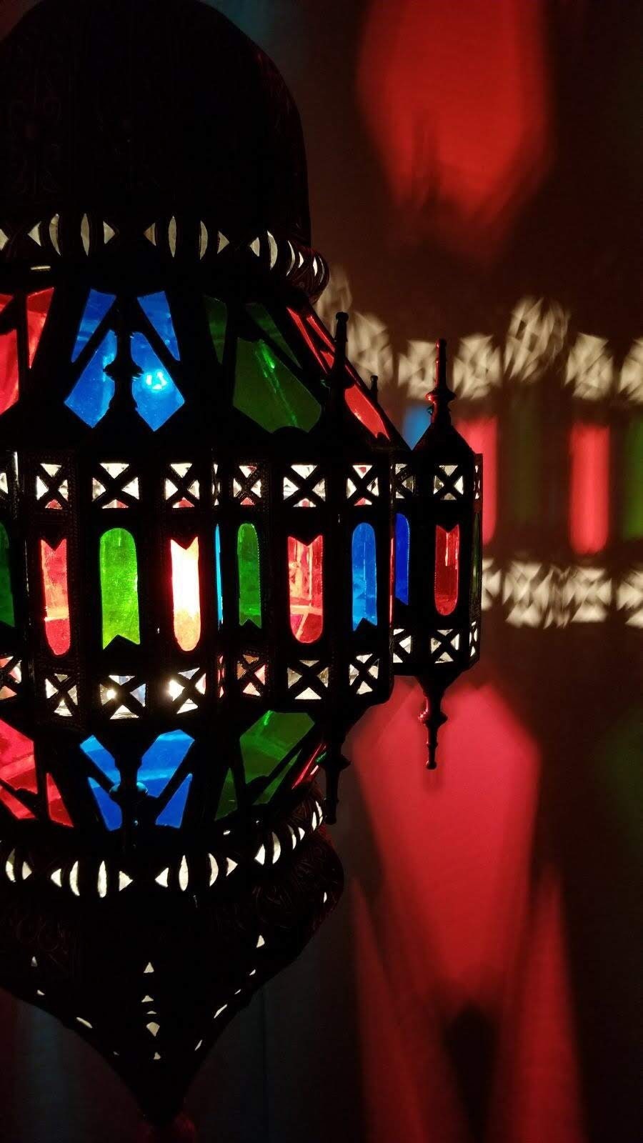 Large Vintage silver led moroccan ceiling lamp, moorish royal hanging chandelier, middle eastern lighting