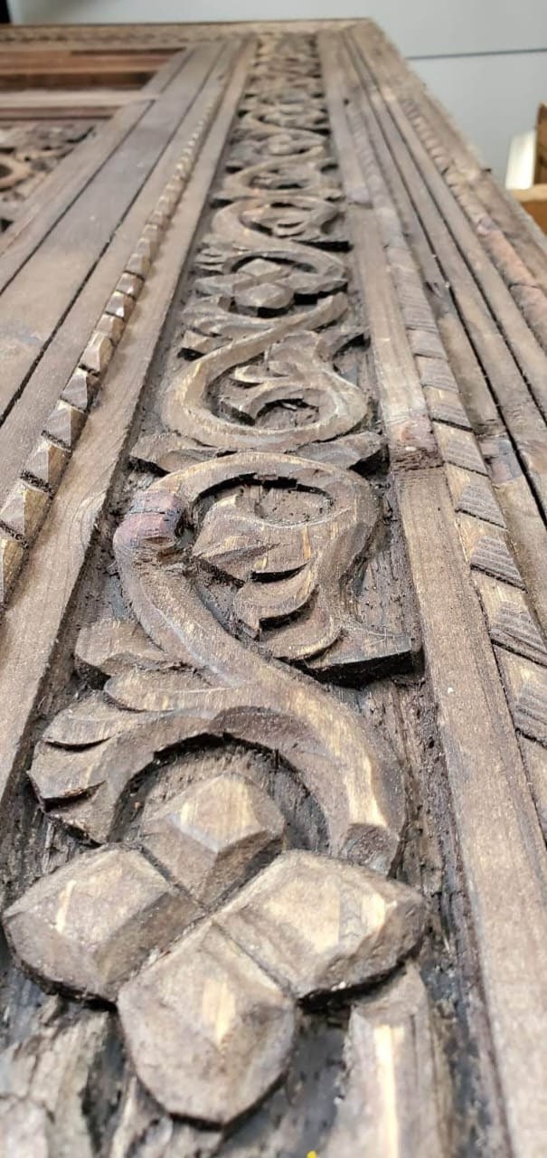 Handmade Moorish Carved Cedar Wood Door: 9ft Palace Gate