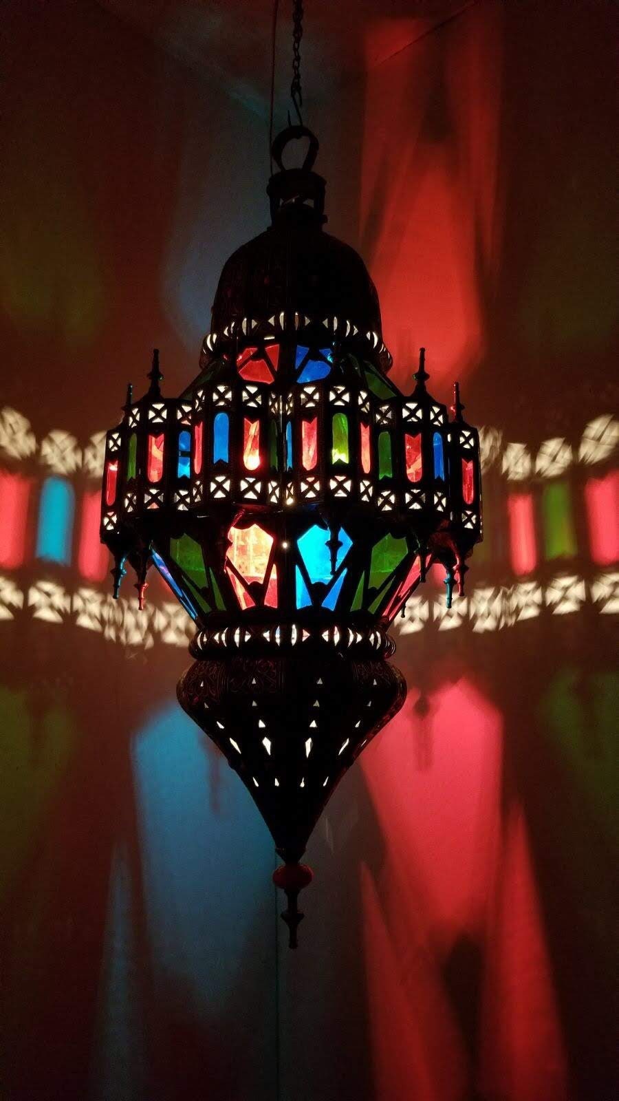 Large Vintage silver led moroccan ceiling lamp, moorish royal hanging chandelier, middle eastern lighting