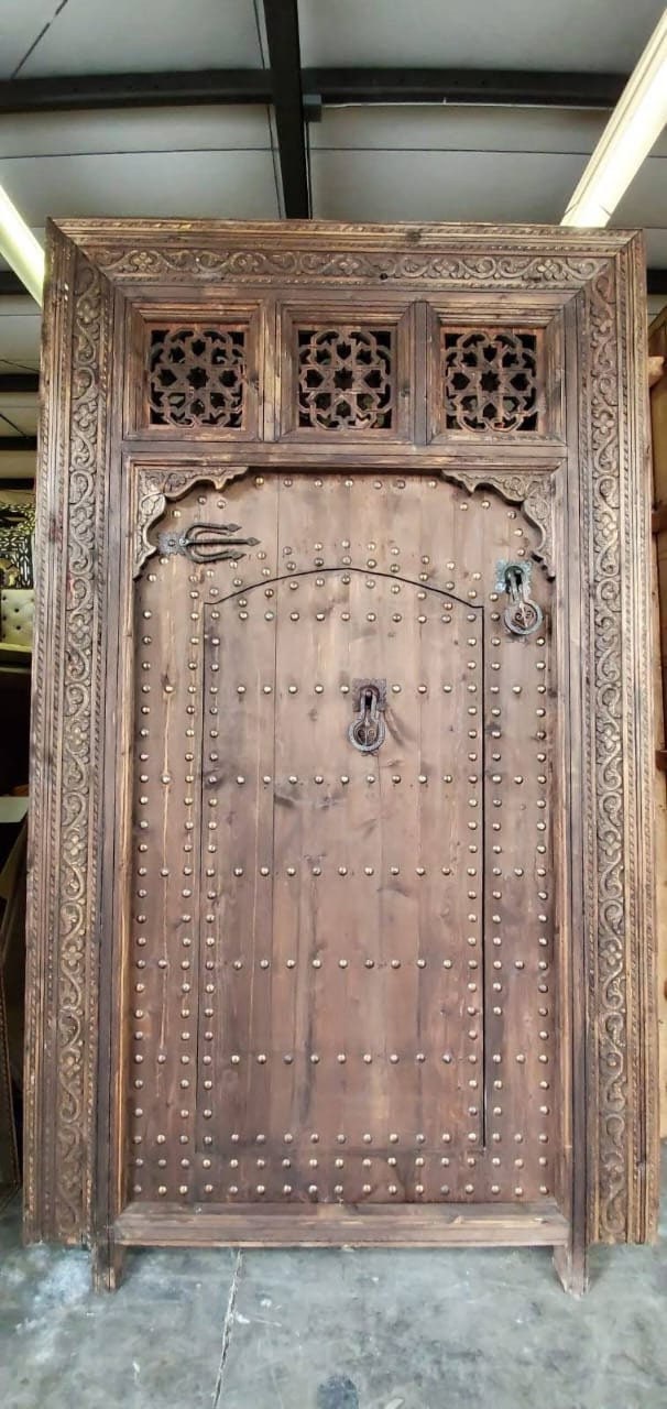 Handmade Moorish Carved Cedar Wood Door: 9ft Palace Gate