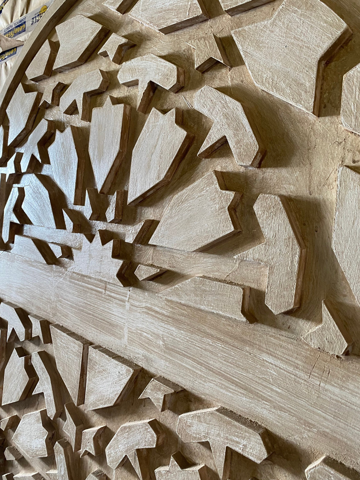 Geometric Wooden headboard Vintage headboard bed Handmade Moroccan bedroom furniture moorish Mediterranean arabian middle eastern bedroom