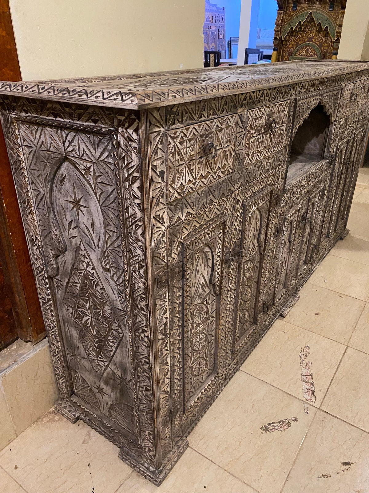 Exotic Moroccan Cabinet - Artisan Wooden Furniture Piece