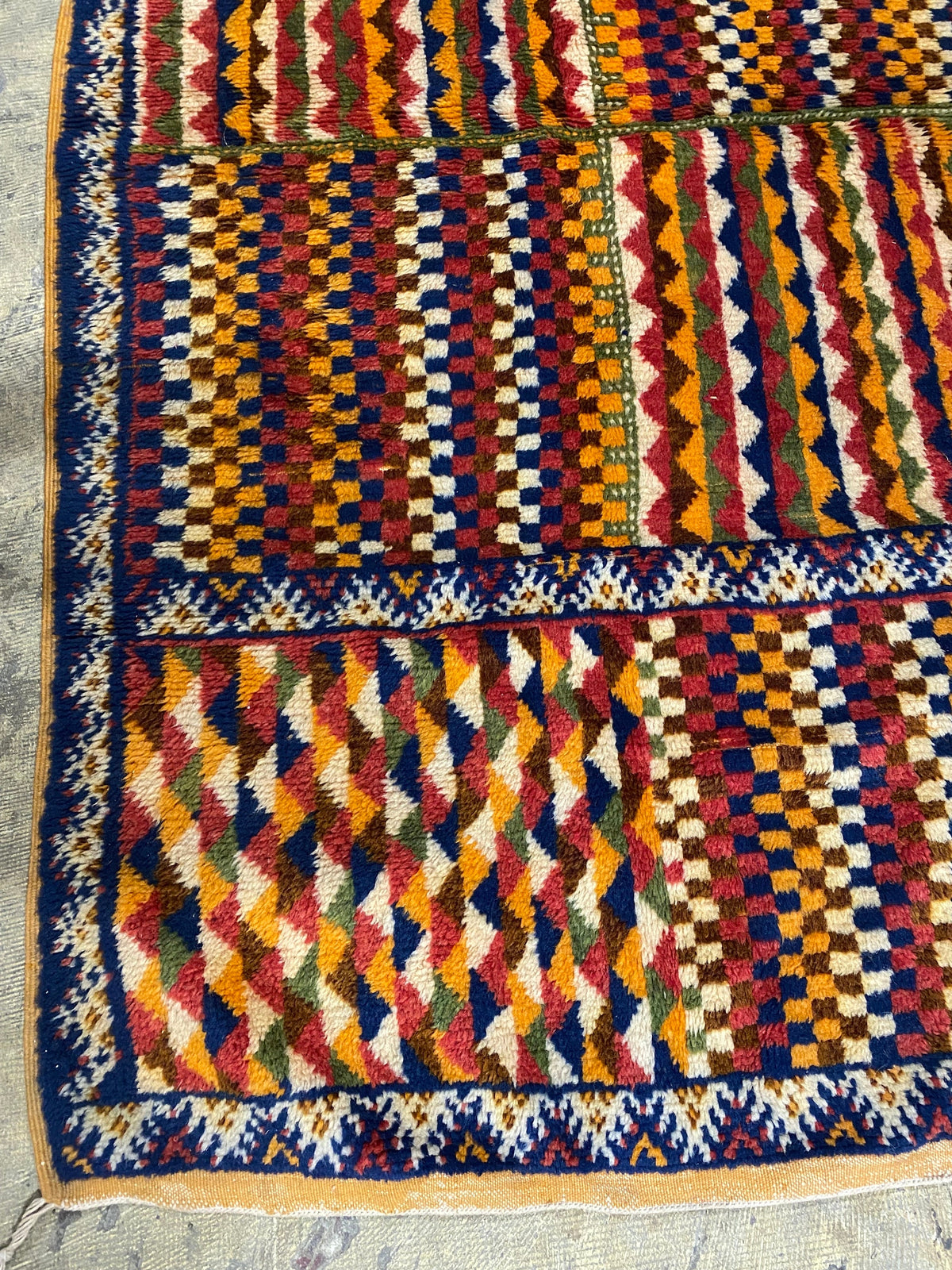 Vintage Moroccan Handwoven Taznakht Berber Atlas Mountains Rug, 79x40