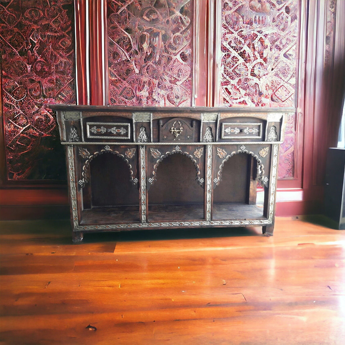 Handmade Moroccan Bone Inlay Console Cabinet: Moorish Dresser