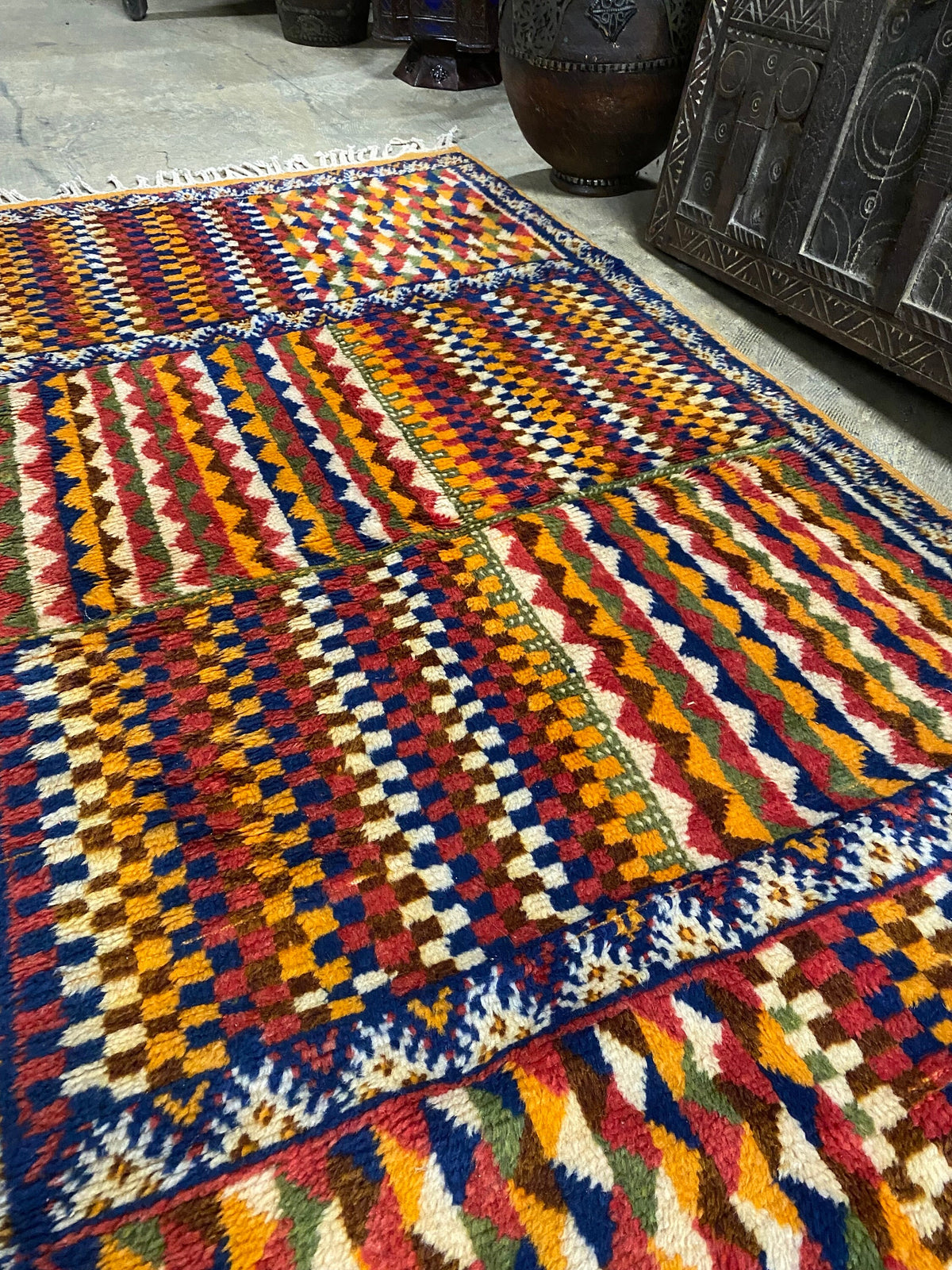 Vintage Moroccan Handwoven Taznakht Berber Atlas Mountains Rug, 79x40