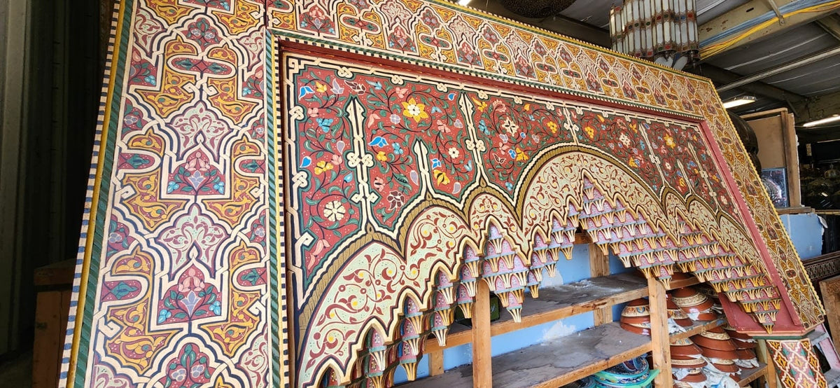 Exquisite Large Moroccan Painted Arch - Statement Piece for Your Space