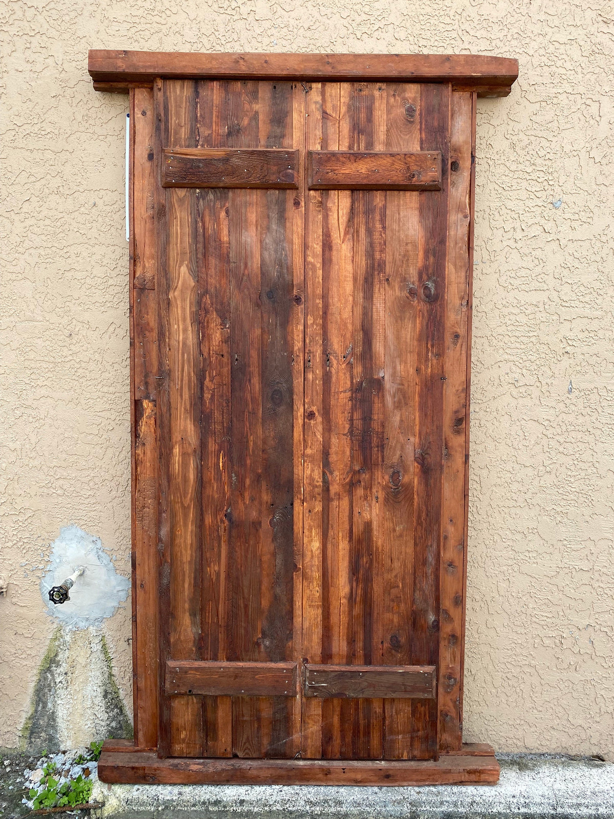 Vintage Carved Moroccan Door Panel, Berber Tribal Art (78x37)