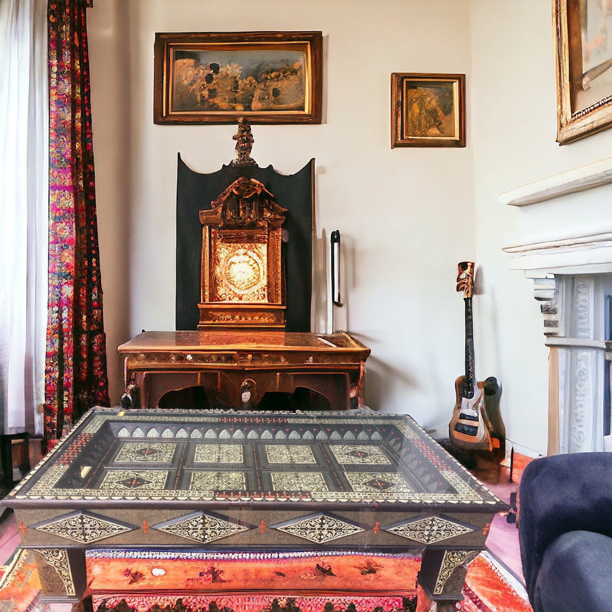 Royal Extra large vintage camel bone living room moroccan table