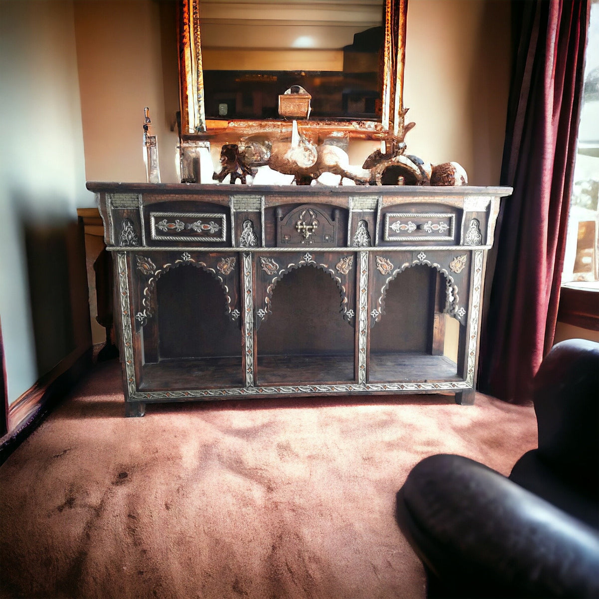 Handmade Moroccan Bone Inlay Console Cabinet: Moorish Dresser