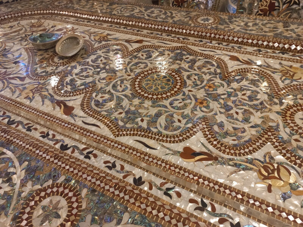 Royal abalone middle eastern mother of pearl dining room set