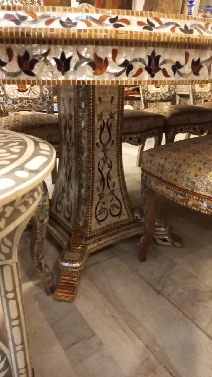 Royal abalone middle eastern mother of pearl dining room set