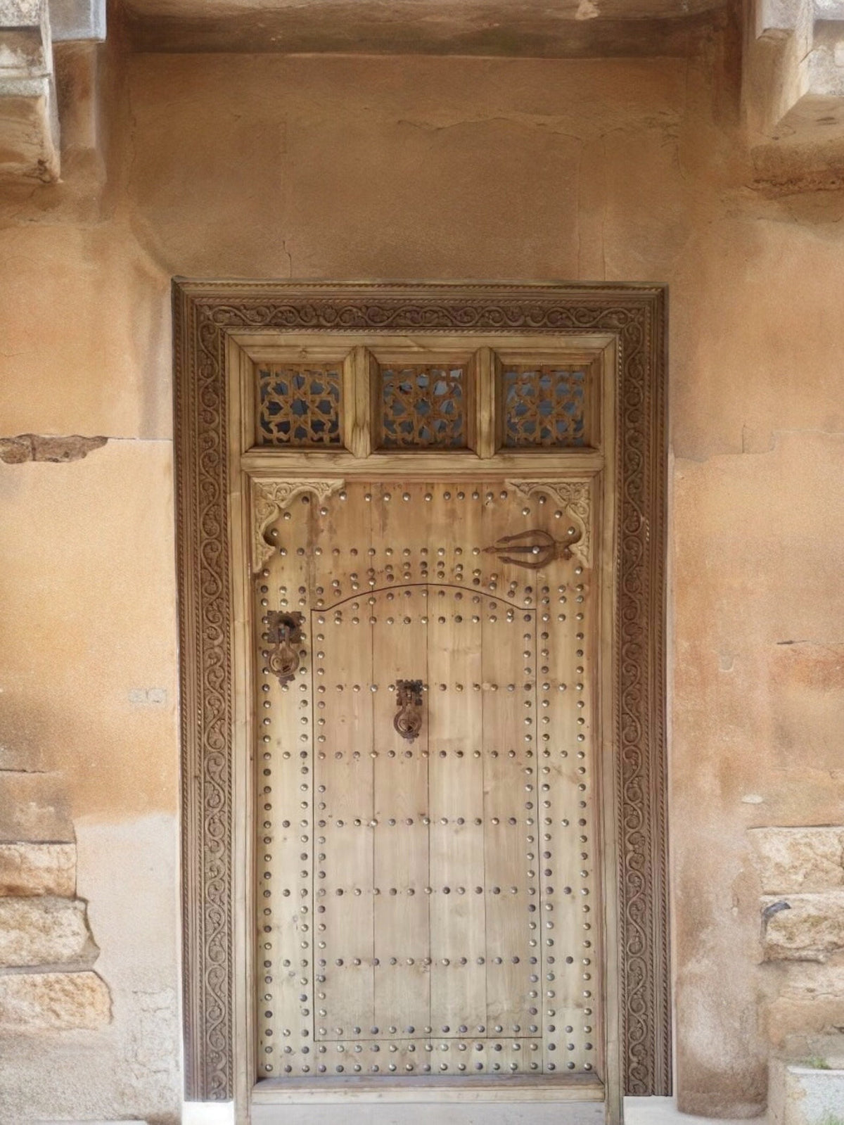Handmade Moorish Carved Cedar Wood Door: 9ft Palace Gate