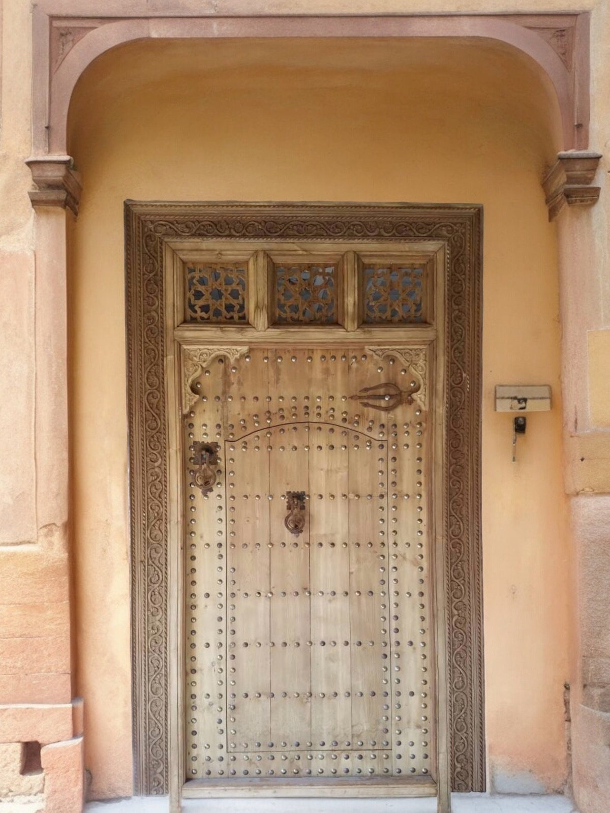Handmade Moorish Carved Cedar Wood Door: 9ft Palace Gate