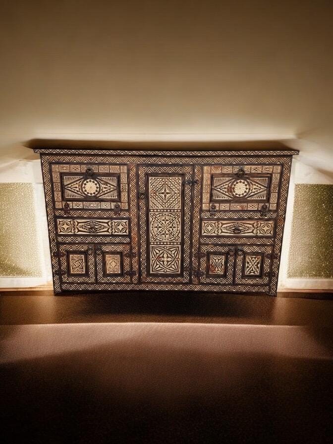 Zebra african cabinet | Hand carved Moroccan buffet | Bedroom furniture wooden credenza