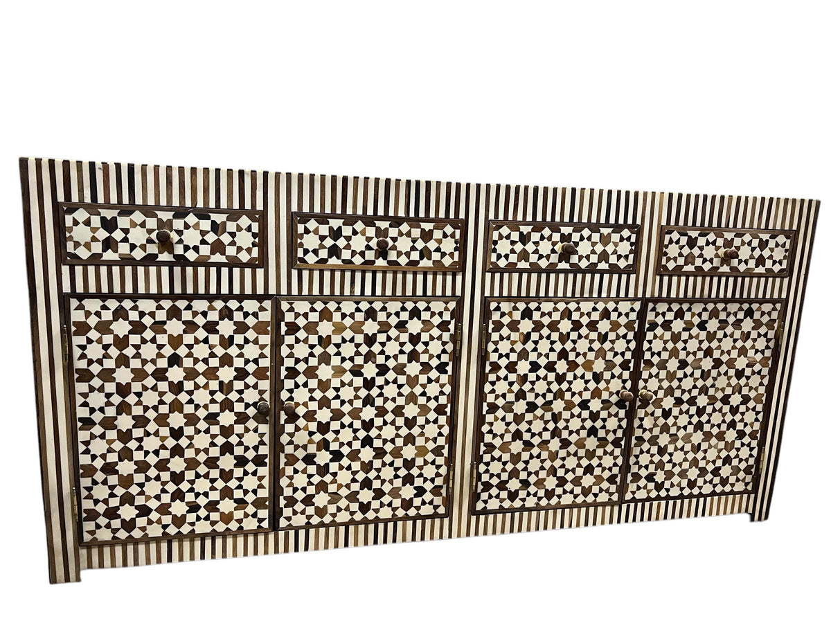 Andalusian Thuya Wood Inlay Cabinet, Moroccan Moorish Dresser