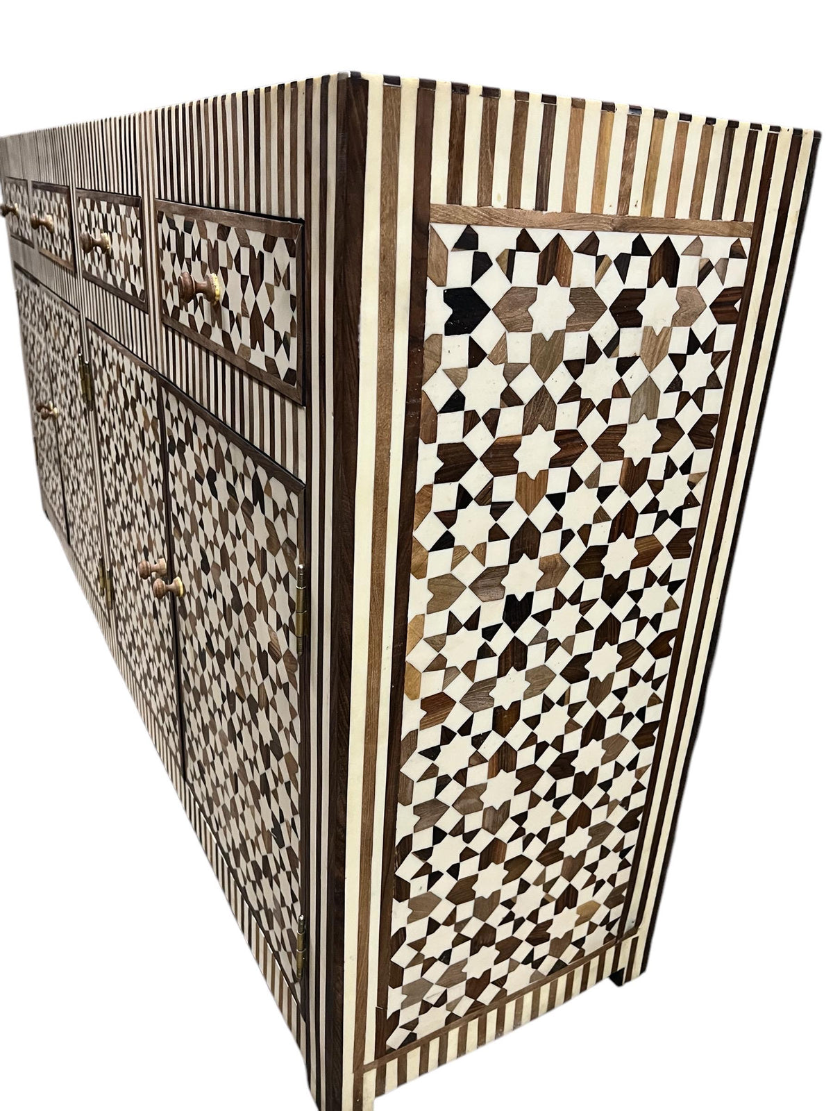 Andalusian Thuya Wood Inlay Cabinet, Moroccan Moorish Dresser
