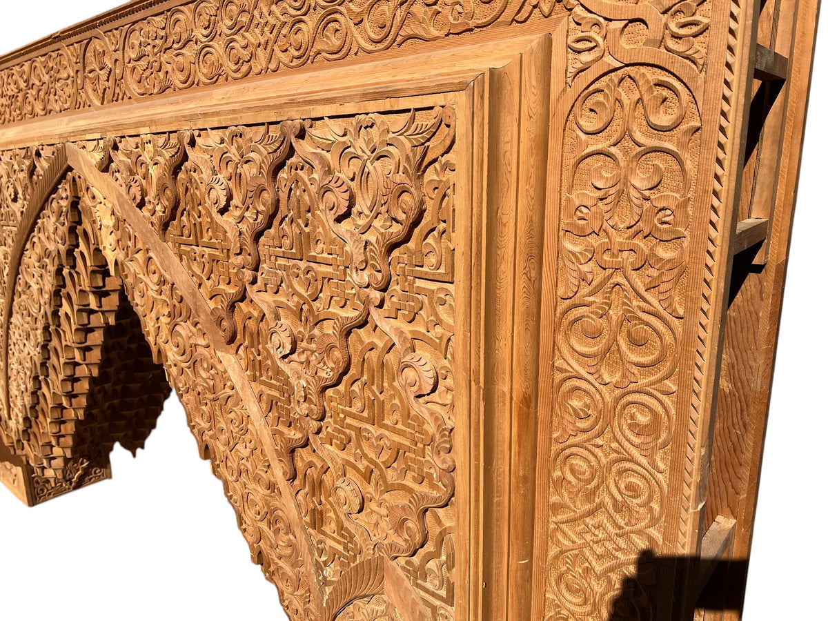 Hand Carved  Moroccan vintage Wooden Moorish Arch | Alhambra Palace architecture