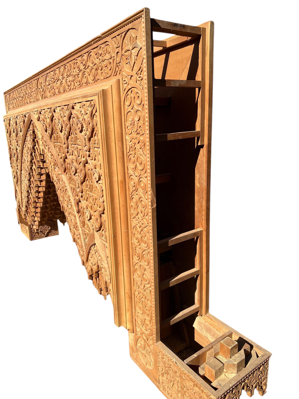 Hand Carved  Moroccan vintage Wooden Moorish Arch | Alhambra Palace architecture