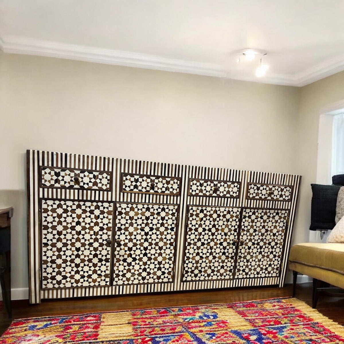 Andalusian Thuya Wood Inlay Cabinet, Moroccan Moorish Dresser