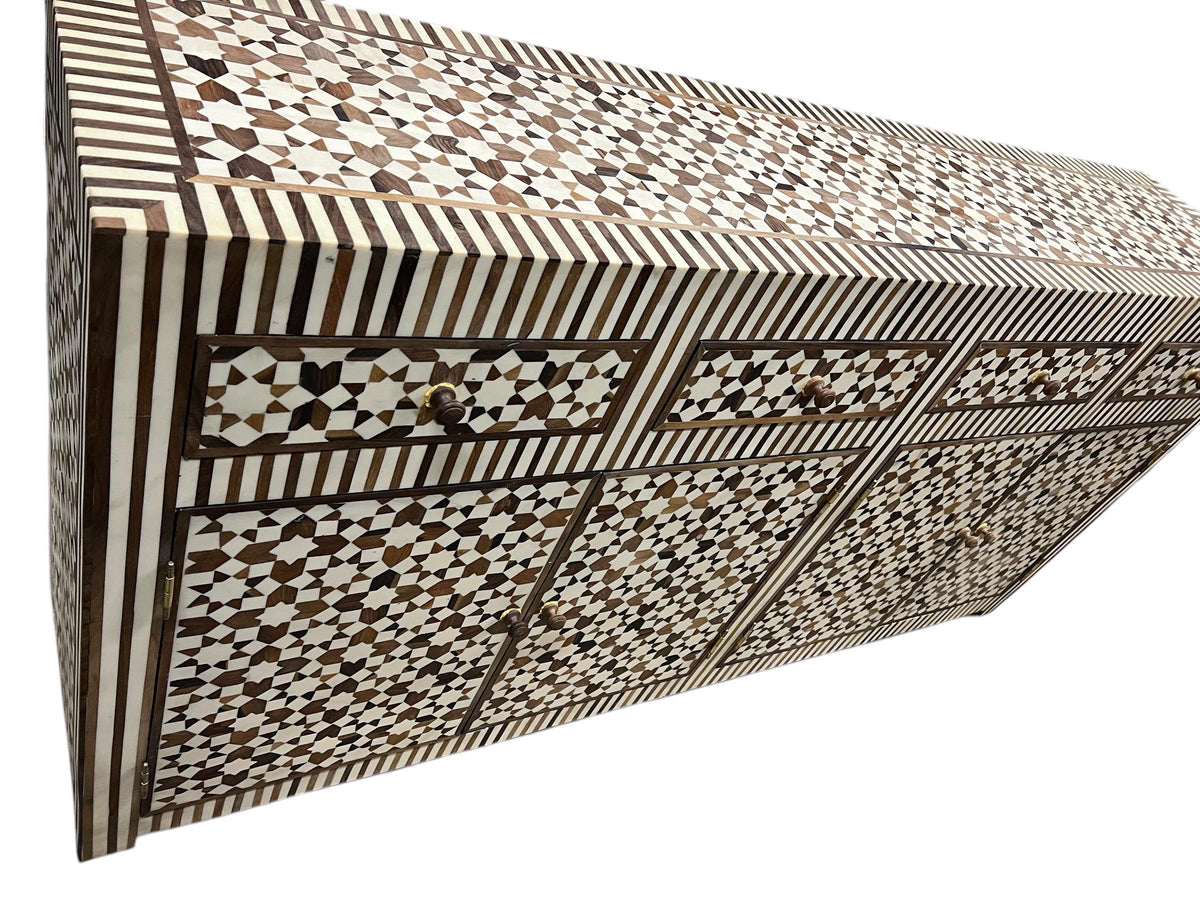 Andalusian Thuya Wood Inlay Cabinet, Moroccan Moorish Dresser