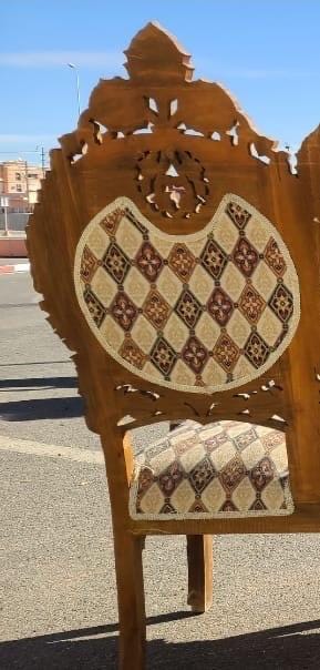 Antique Syrian Mother of Pearl Inlay Chairs & Ottoman Set
