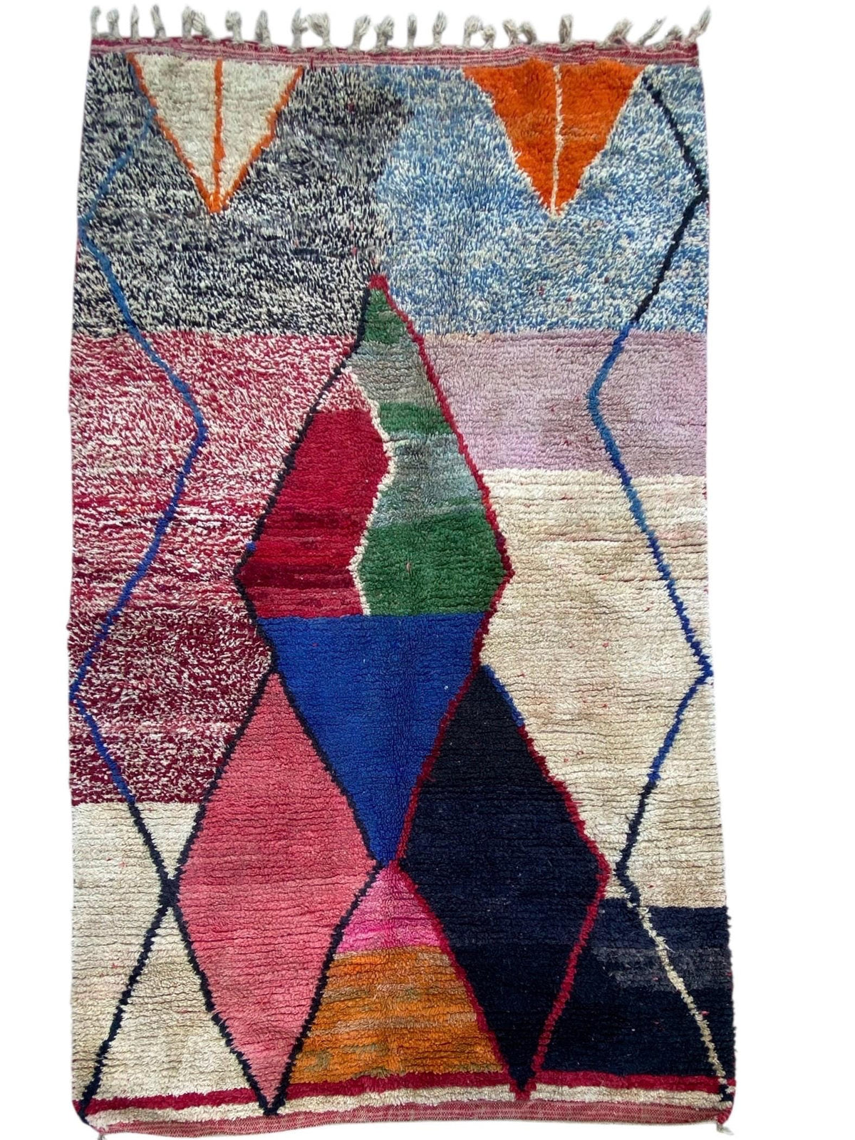 Handwoven Moroccan Berber Taznakht Rug | Geometric Wool Carpet