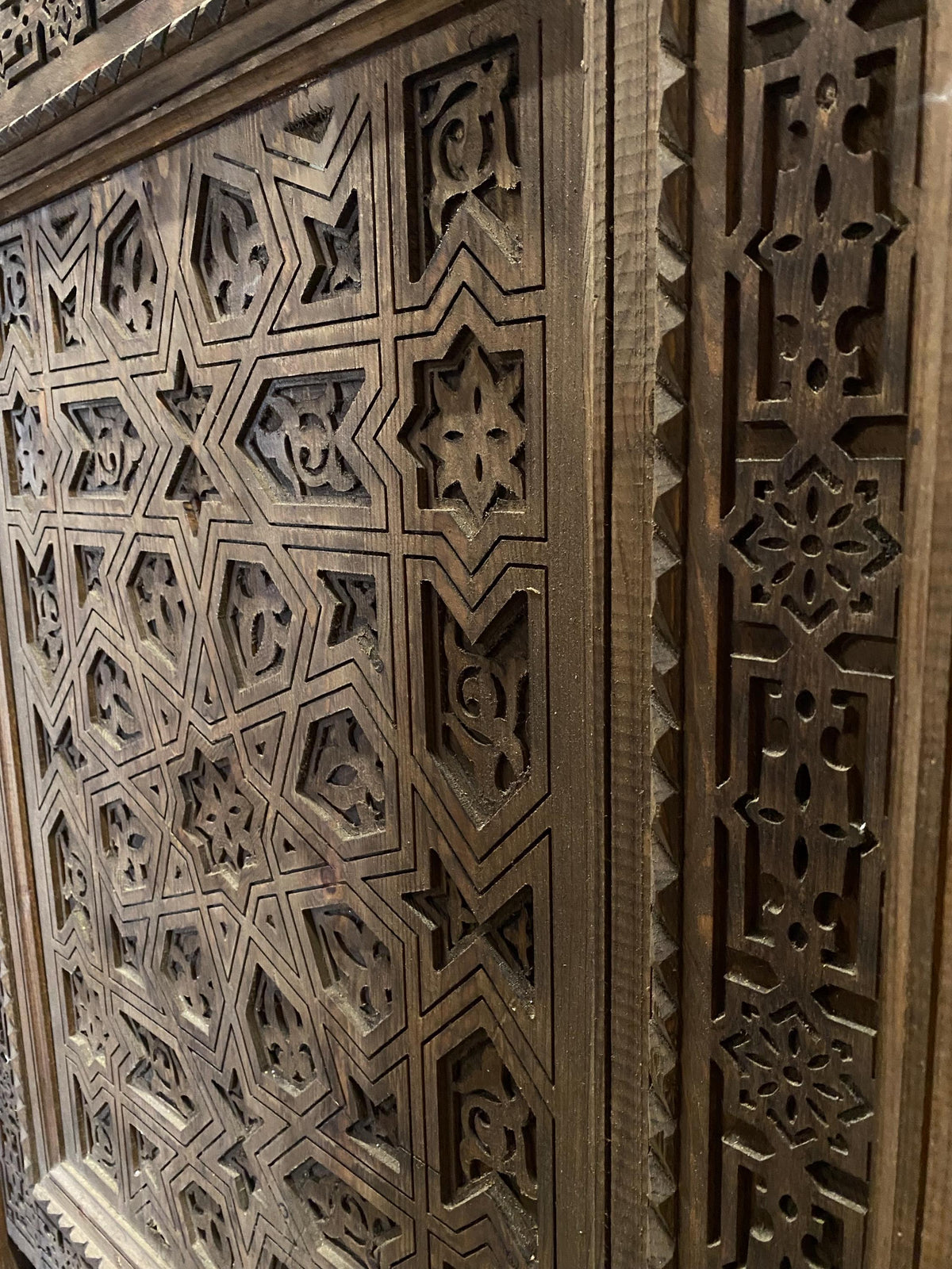 Handmade Carved Cedar Door: Moroccan Andalusian Moorish Style