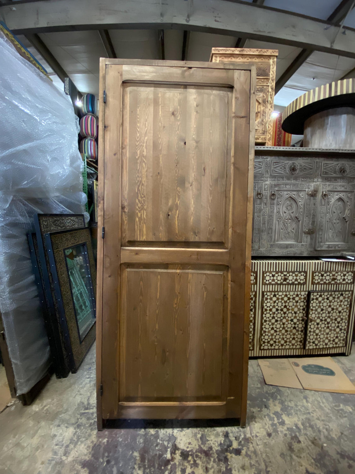 Handmade Carved Cedar Door: Moroccan Andalusian Moorish Style