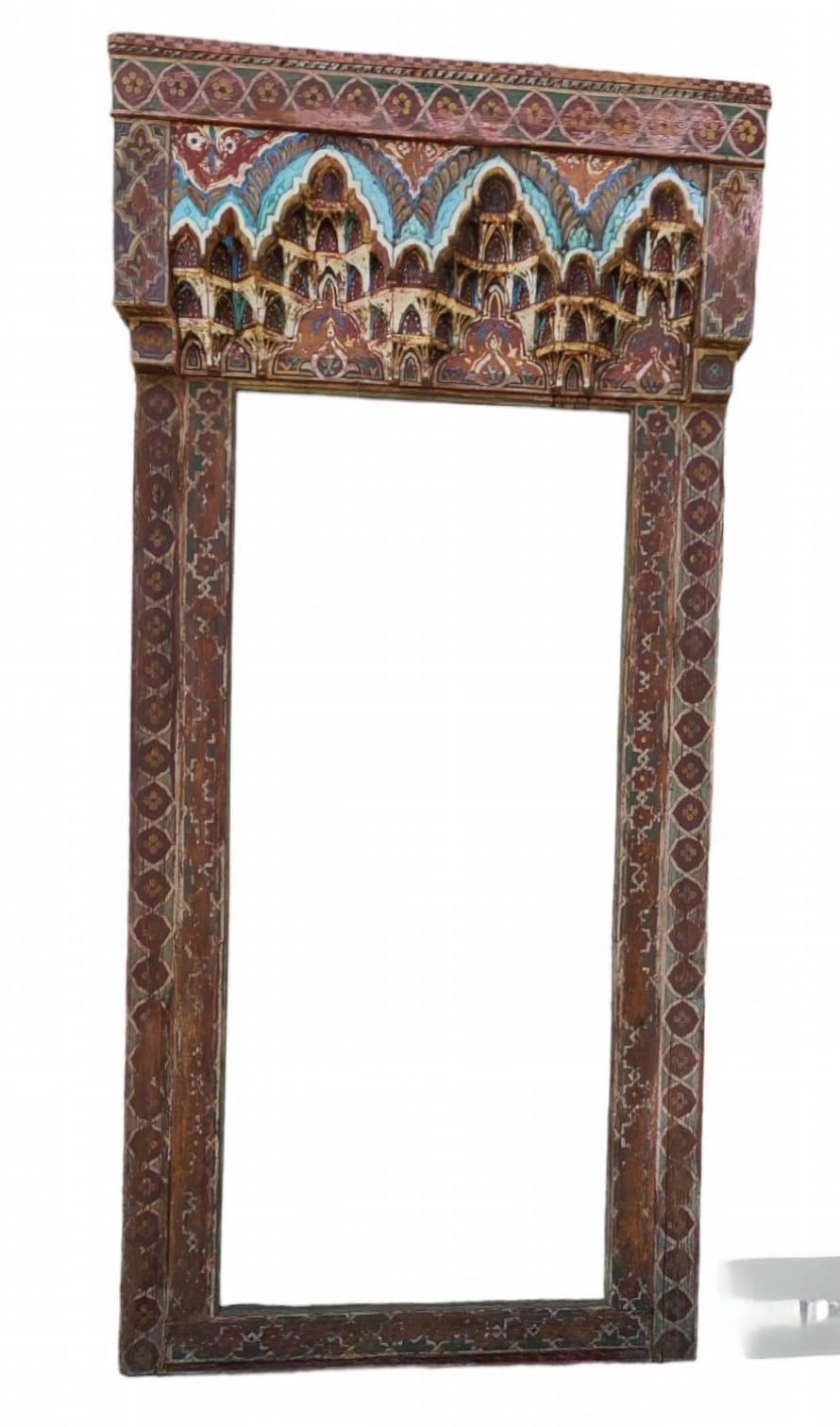 Moroccan Antique doorway arch hand painted moorish architectural piece