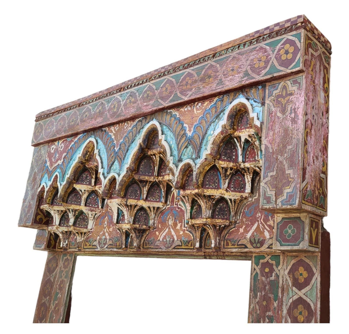 Moroccan Antique doorway arch hand painted moorish architectural piece