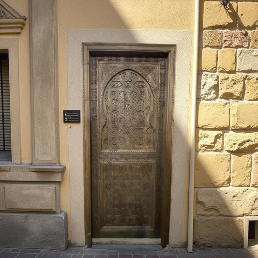 Hand Carved Moroccan Door: Vintage Andalusian Moorish Cedar Wood (83” x 37”)