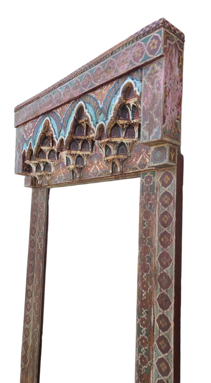 Moroccan Antique doorway arch hand painted moorish architectural piece