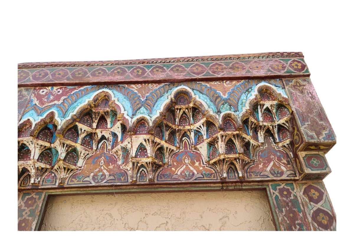 Moroccan Antique doorway arch hand painted moorish architectural piece