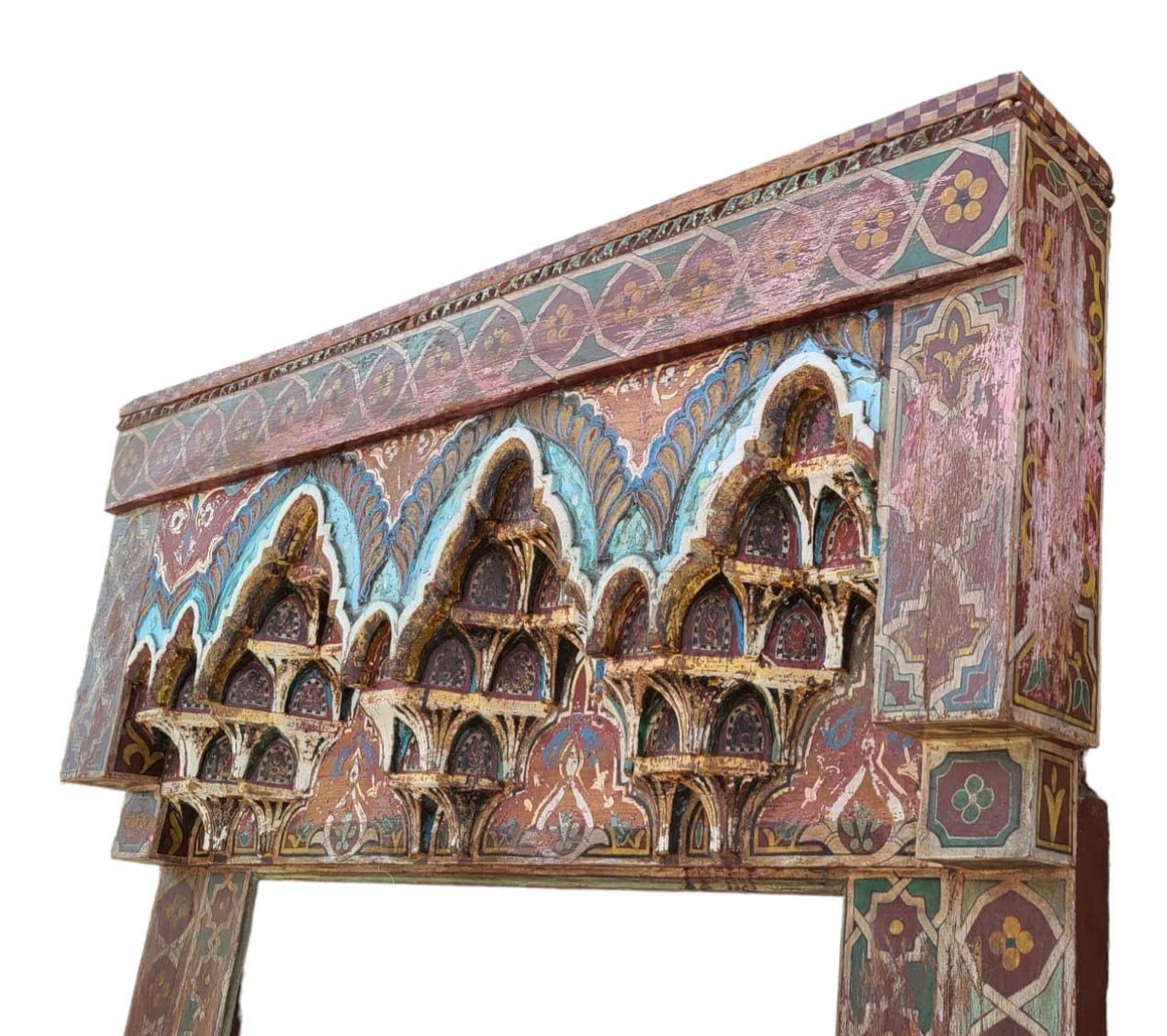 Moroccan Antique doorway arch hand painted moorish architectural piece
