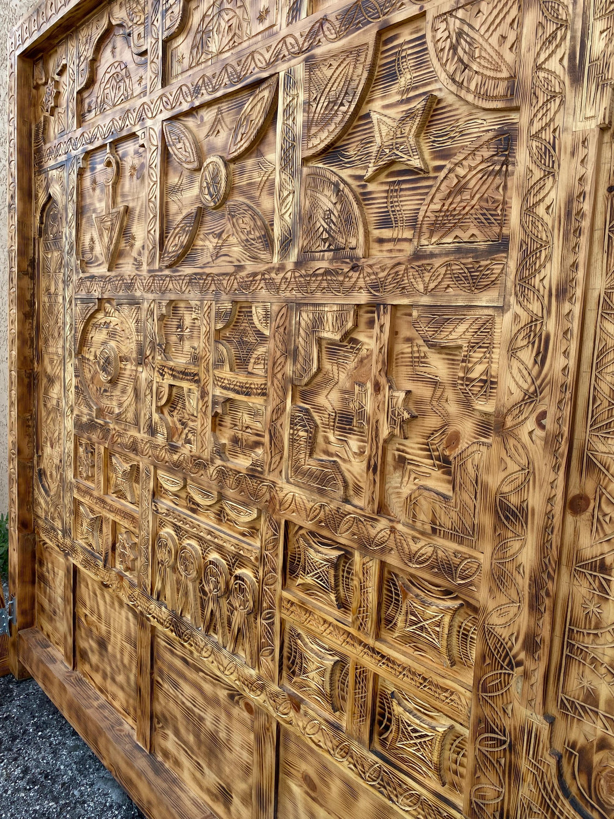 Vintage Hand Carved Touareg Bed: Moroccan Berber Nomad Furniture