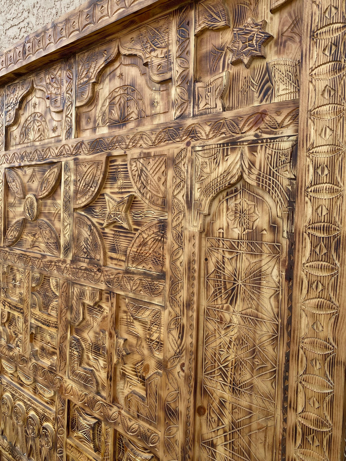 Vintage Hand Carved Touareg Bed: Moroccan Berber Nomad Furniture