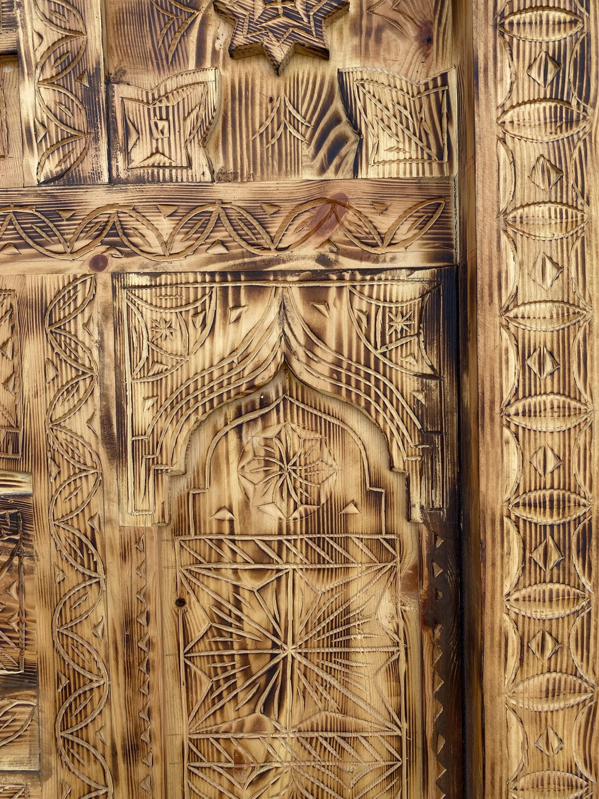 Vintage Hand Carved Touareg Bed: Moroccan Berber Nomad Furniture