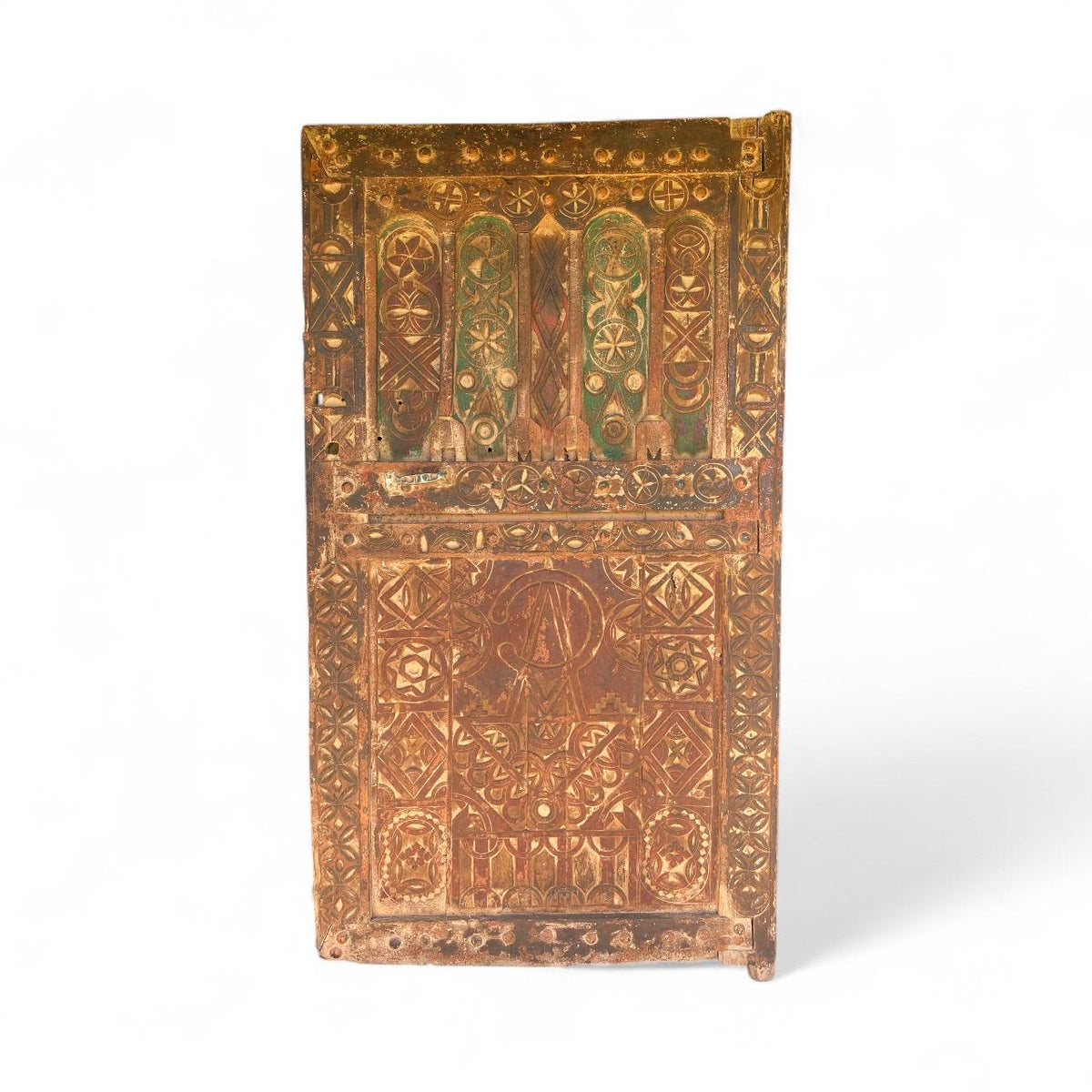 Antique Moroccan Jewish Carved Door, One of a Kind