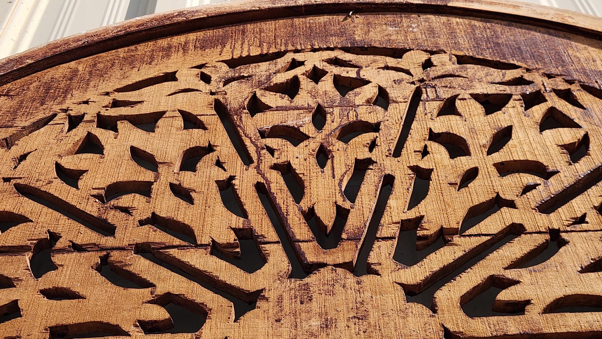 Antique Moorish Carved Door: Moroccan Riad, Handmade Double Door Panel