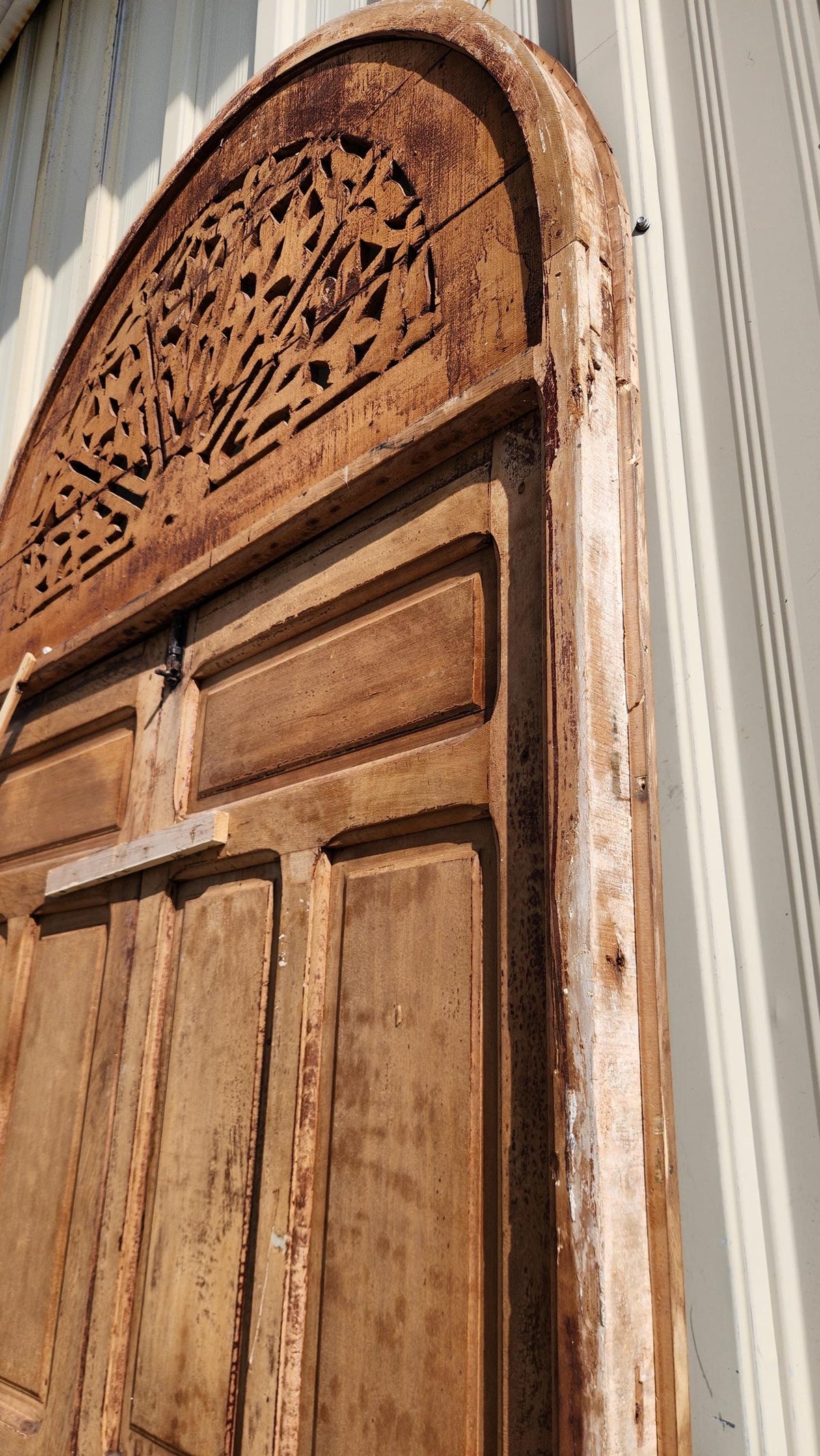 Antique Moorish Carved Door: Moroccan Riad, Handmade Double Door Panel