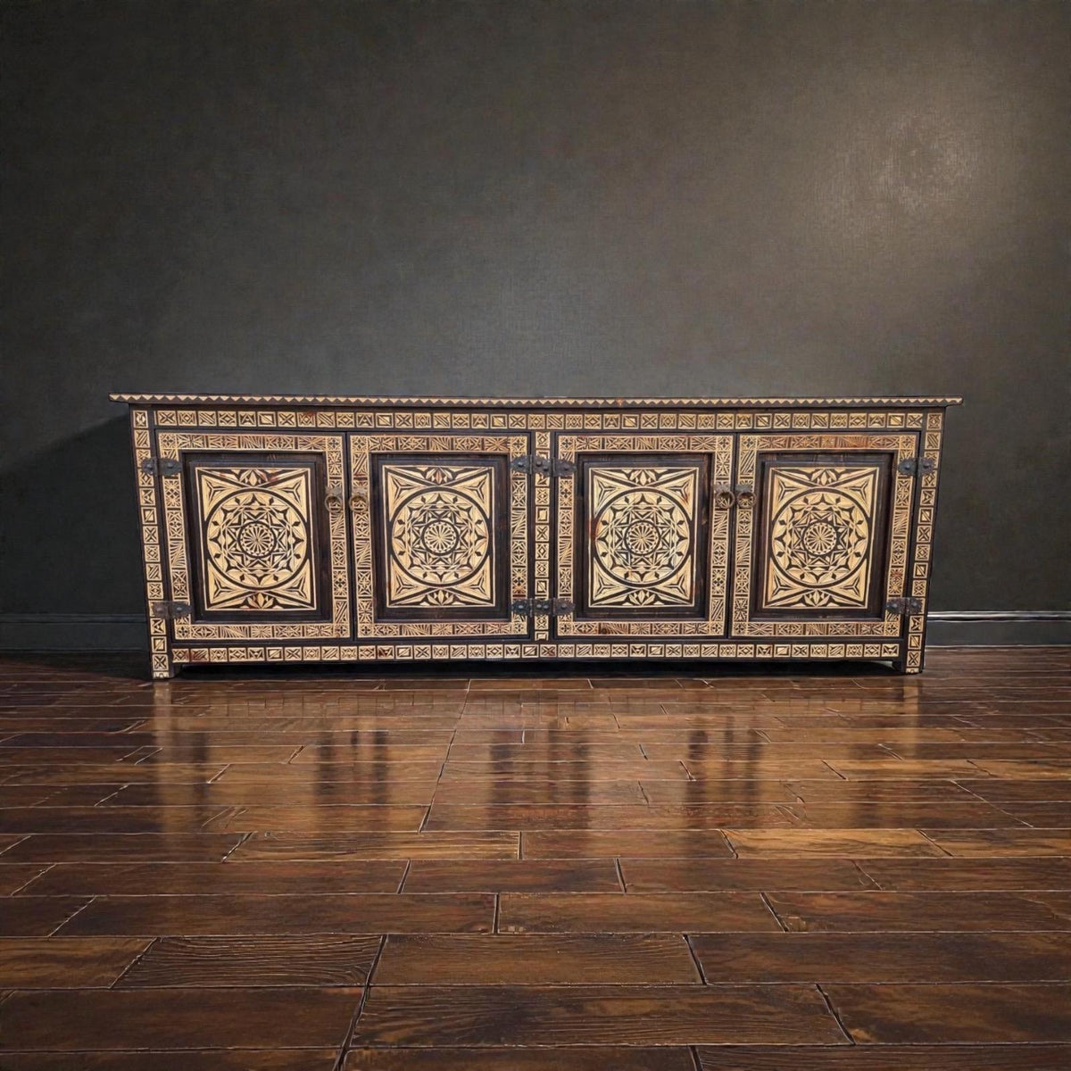 Carved Moroccan Cabinet, Ethnic African tv cabinet