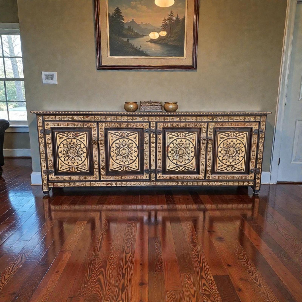 Carved Moroccan Cabinet, Ethnic African tv cabinet