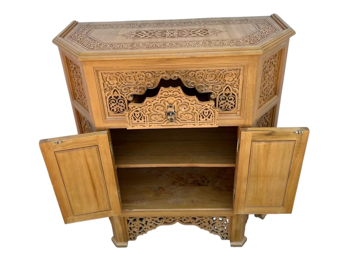 Exquisite Moorish Cabinet, Carved Moroccan Dresser