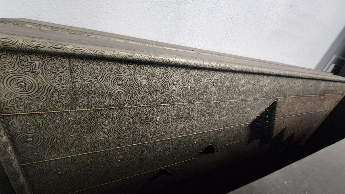 Handmade Moroccan Silver Metal Headboard Bed