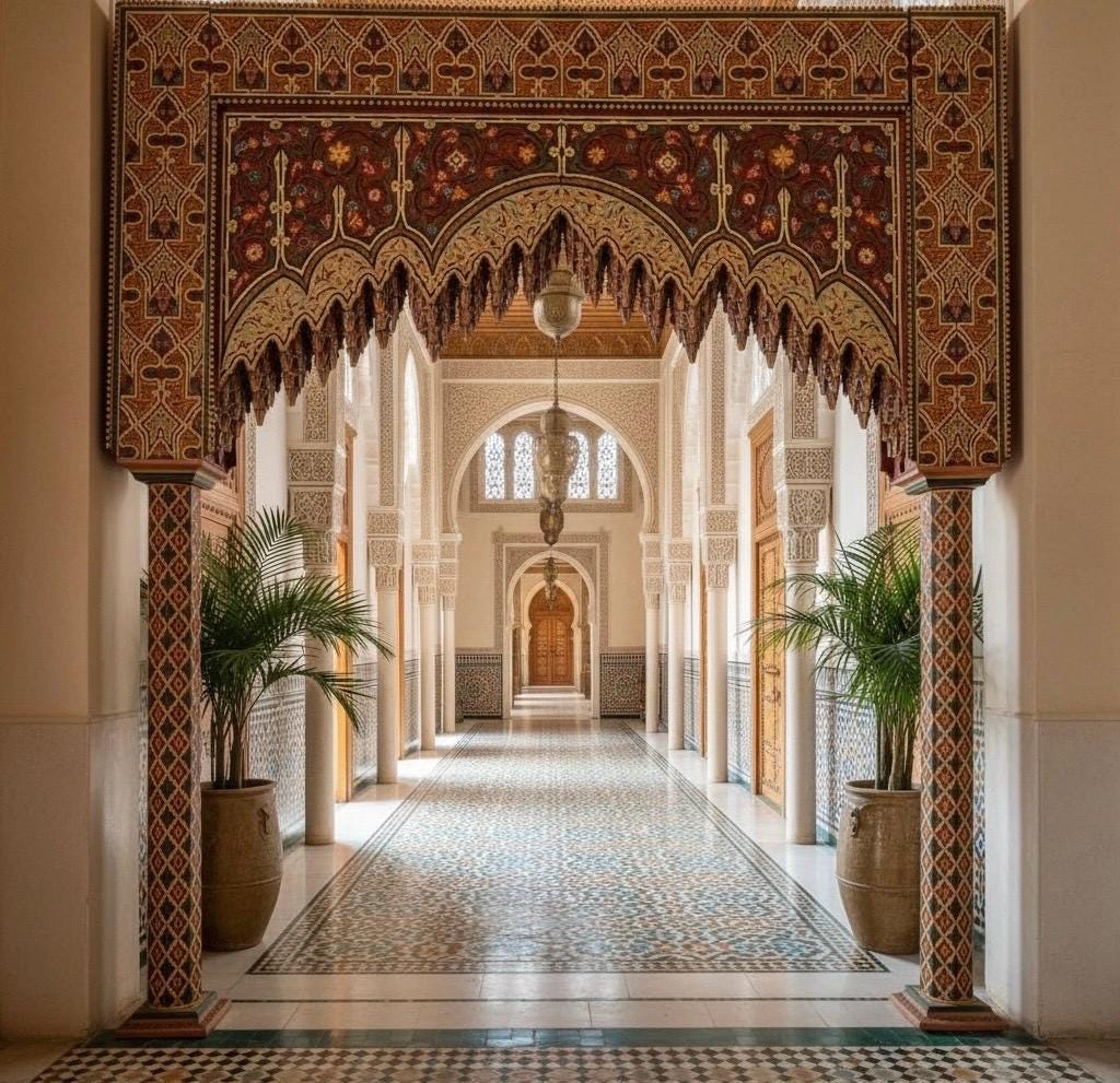 Exquisite Large Moroccan Painted Arch - Statement Piece for Your Space