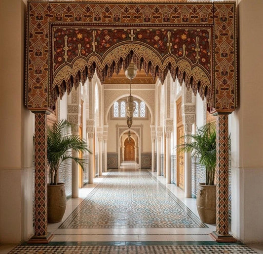 Exquisite Large Moroccan Painted Arch - Statement Piece for Your Space