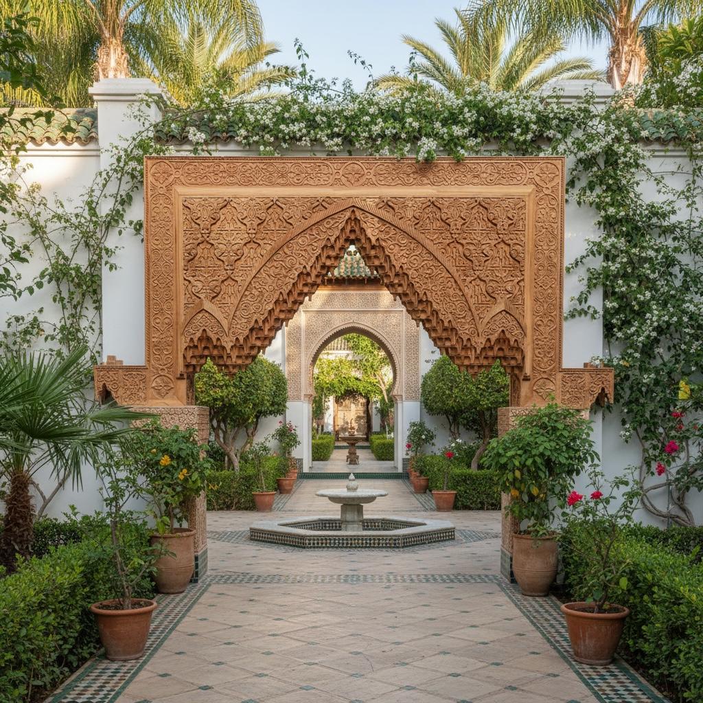 Hand Carved  Moroccan vintage Wooden Moorish Arch | Alhambra Palace architecture