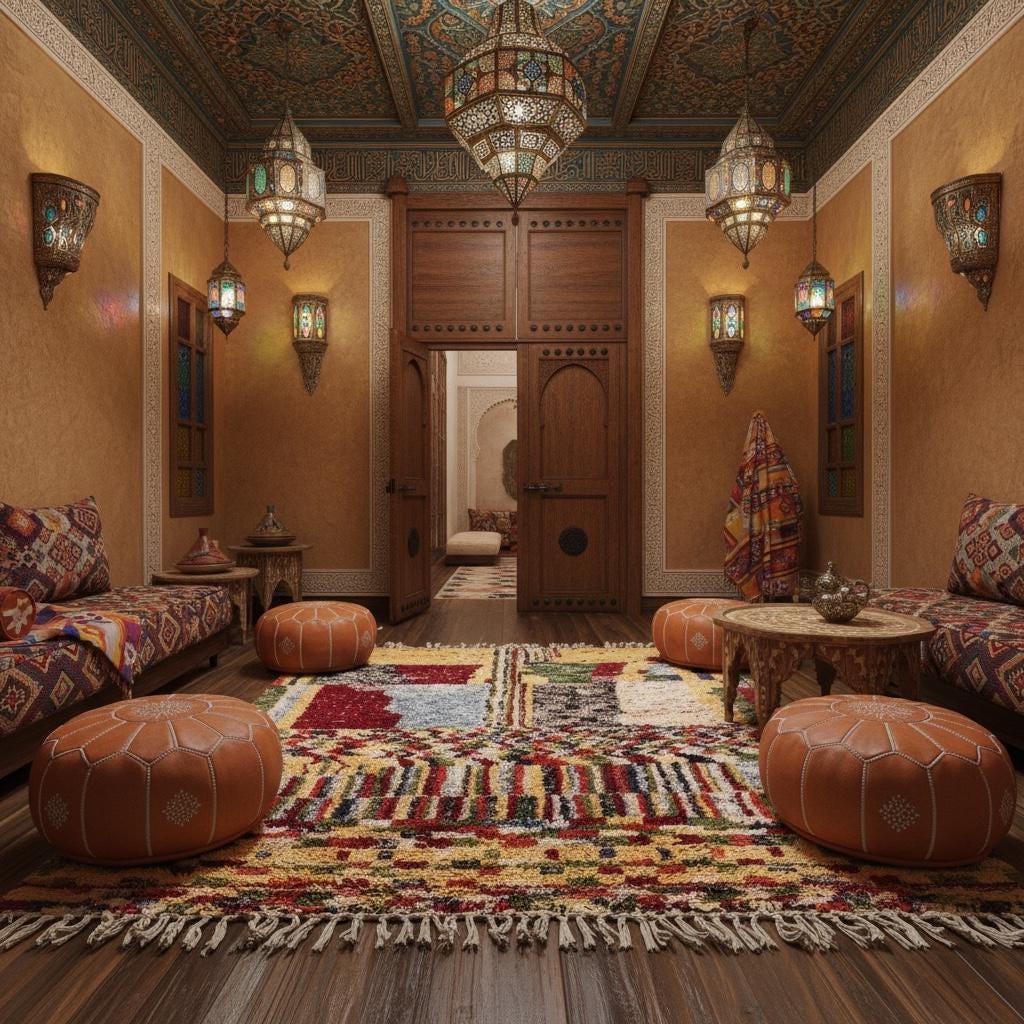 Handwoven Moroccan Berber Wool Rug | Abstract Patchwork Art Decor
